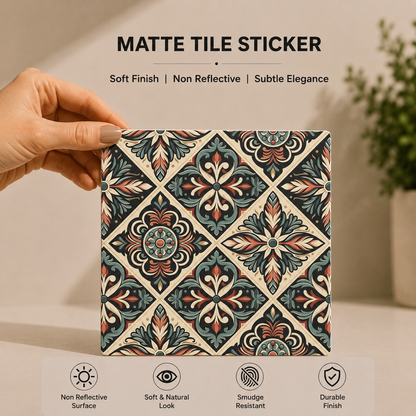 Royal Encaustic Floral Tile Sticker