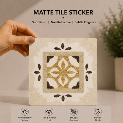 Sandstone Floral Tile Sticker