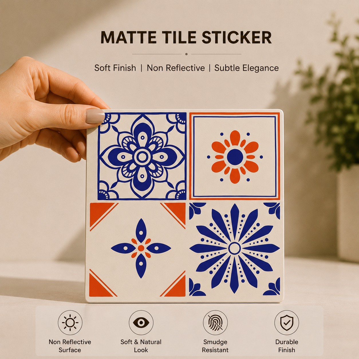 Azure Bloom Tile Sticker