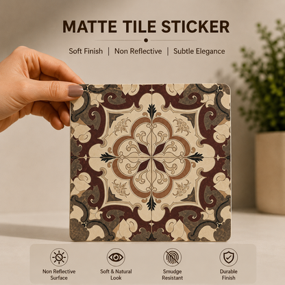 Vintage Mediterranean Floral Tile Sticker