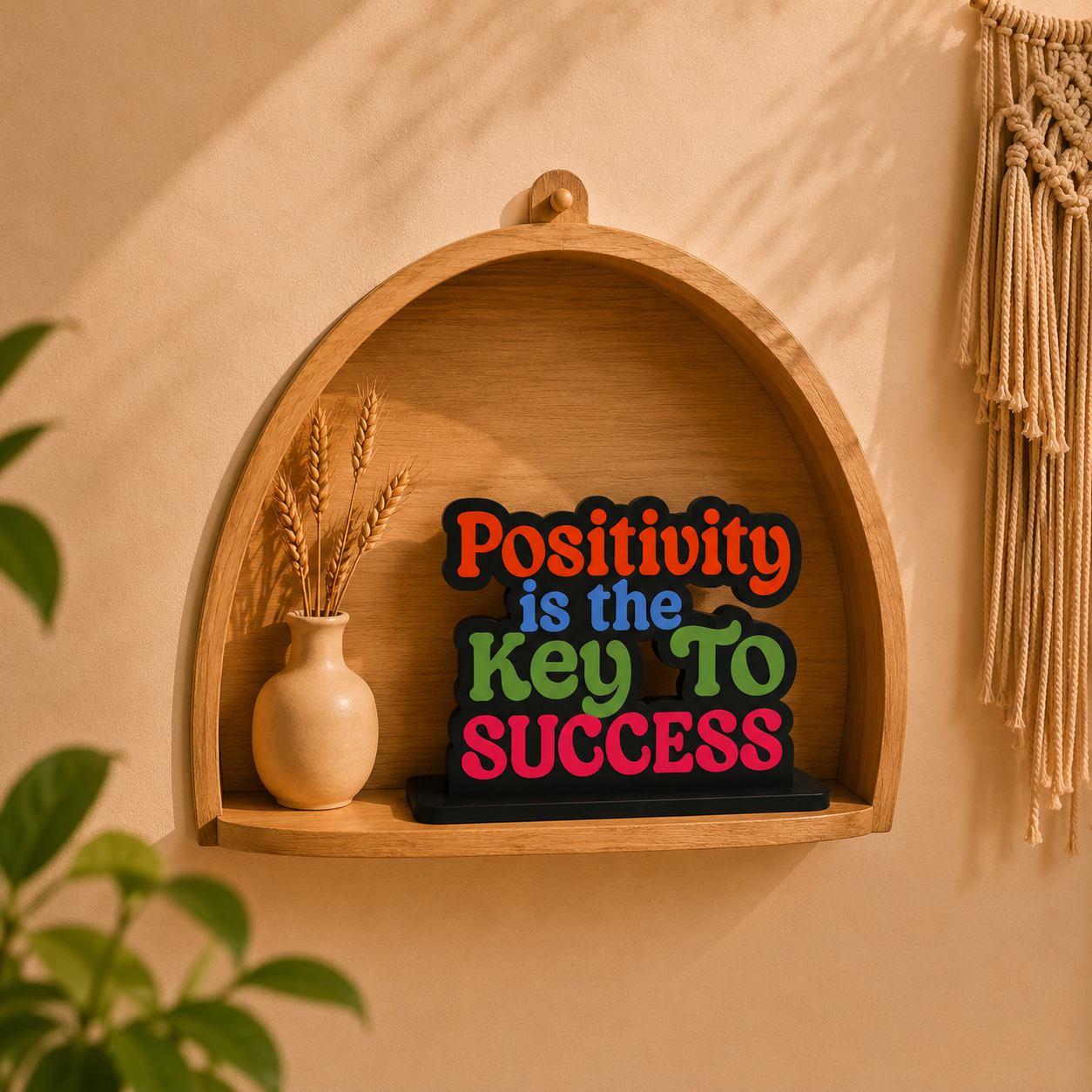 Positivity Is the Key to Success Inspirational Table Top Decor
