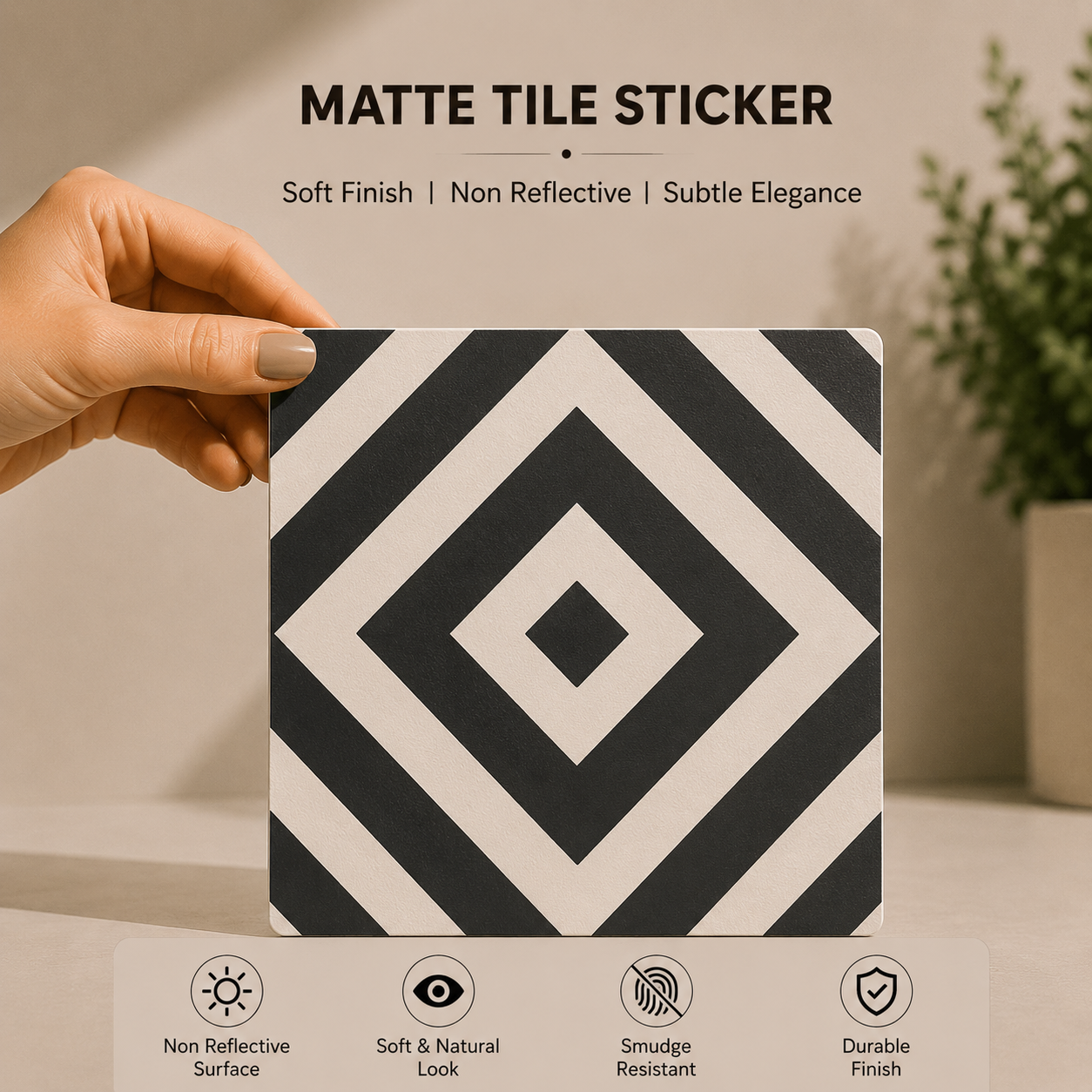 Monochrome Diamond Tile Sticker
