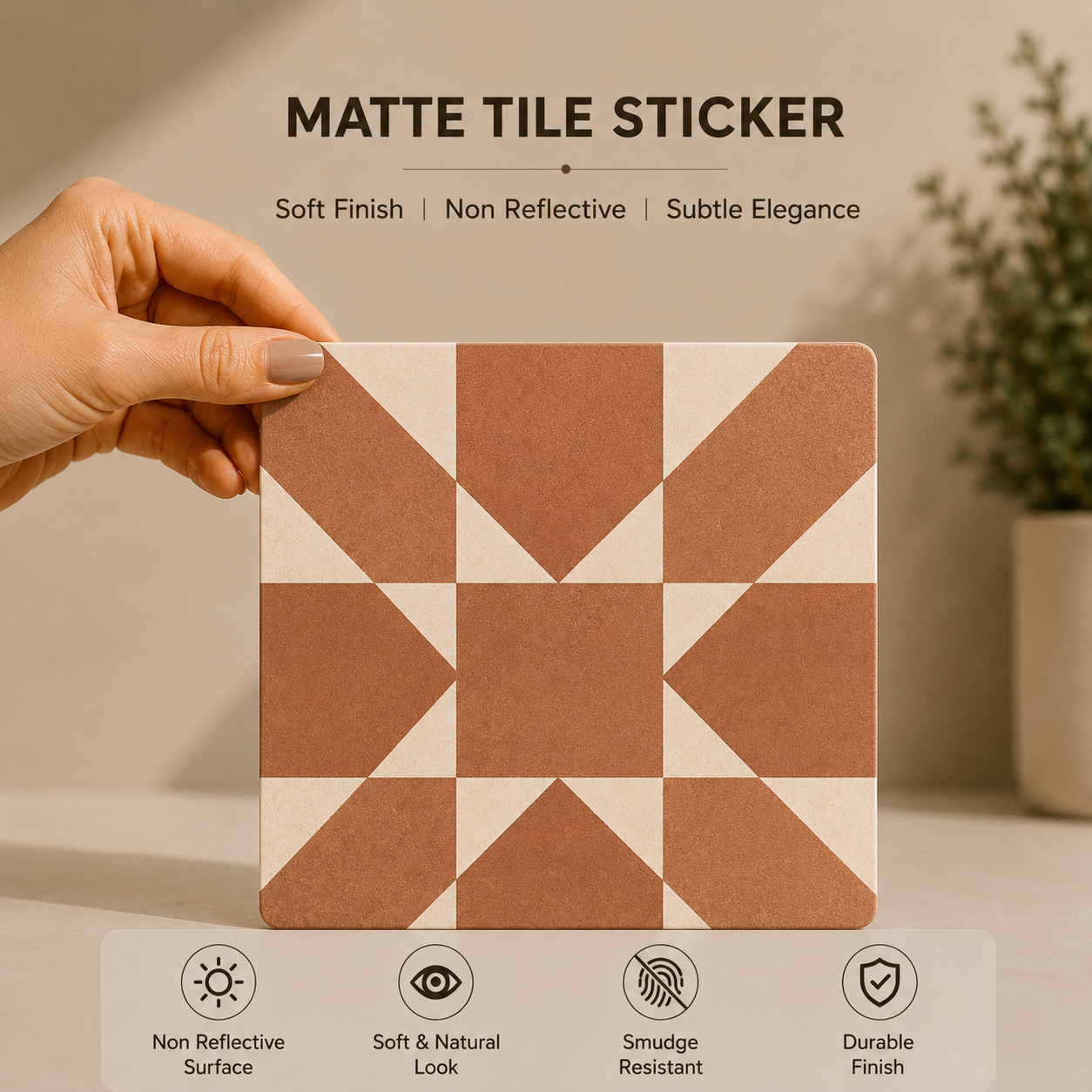 Terracotta Pinwheel Tile Sticker