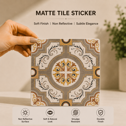 Golden Heritage Medallion Tile Sticker