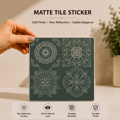 Vintage Sage Arabesque Tile Sticker