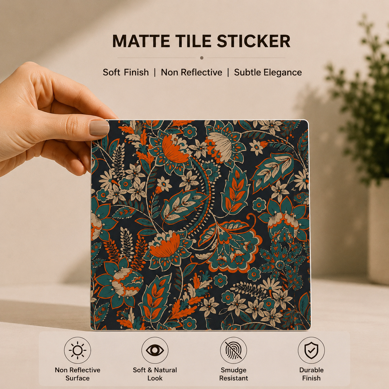 Midnight Botanical Tile Sticker