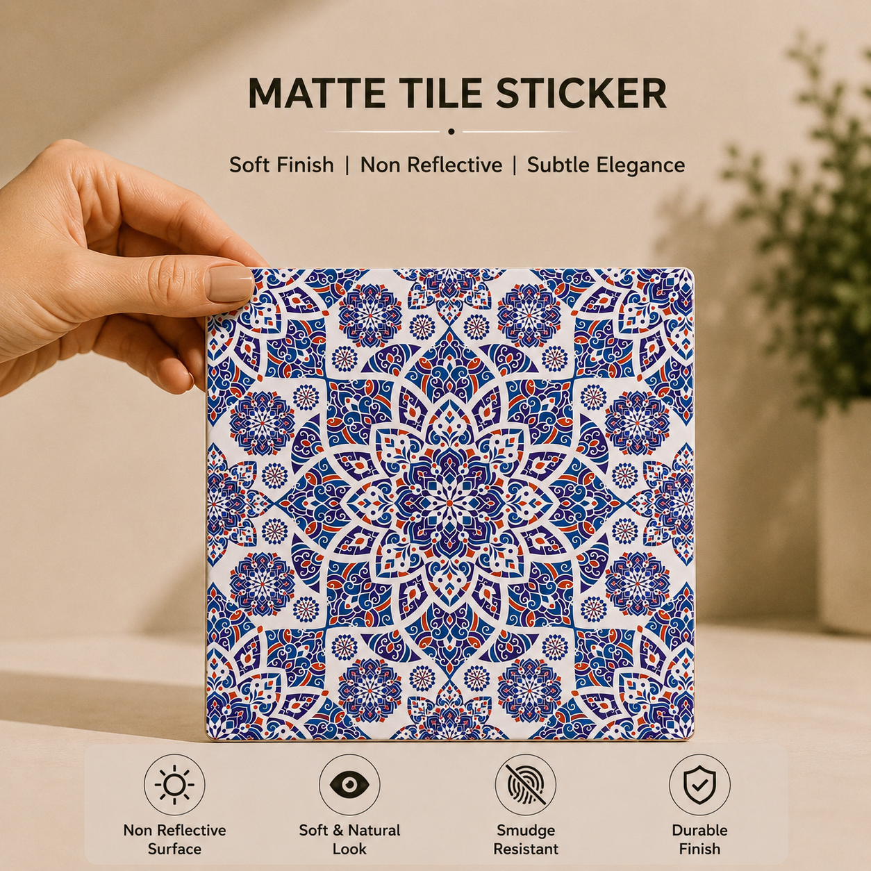 Royal Blue Moroccan Tile Sticker