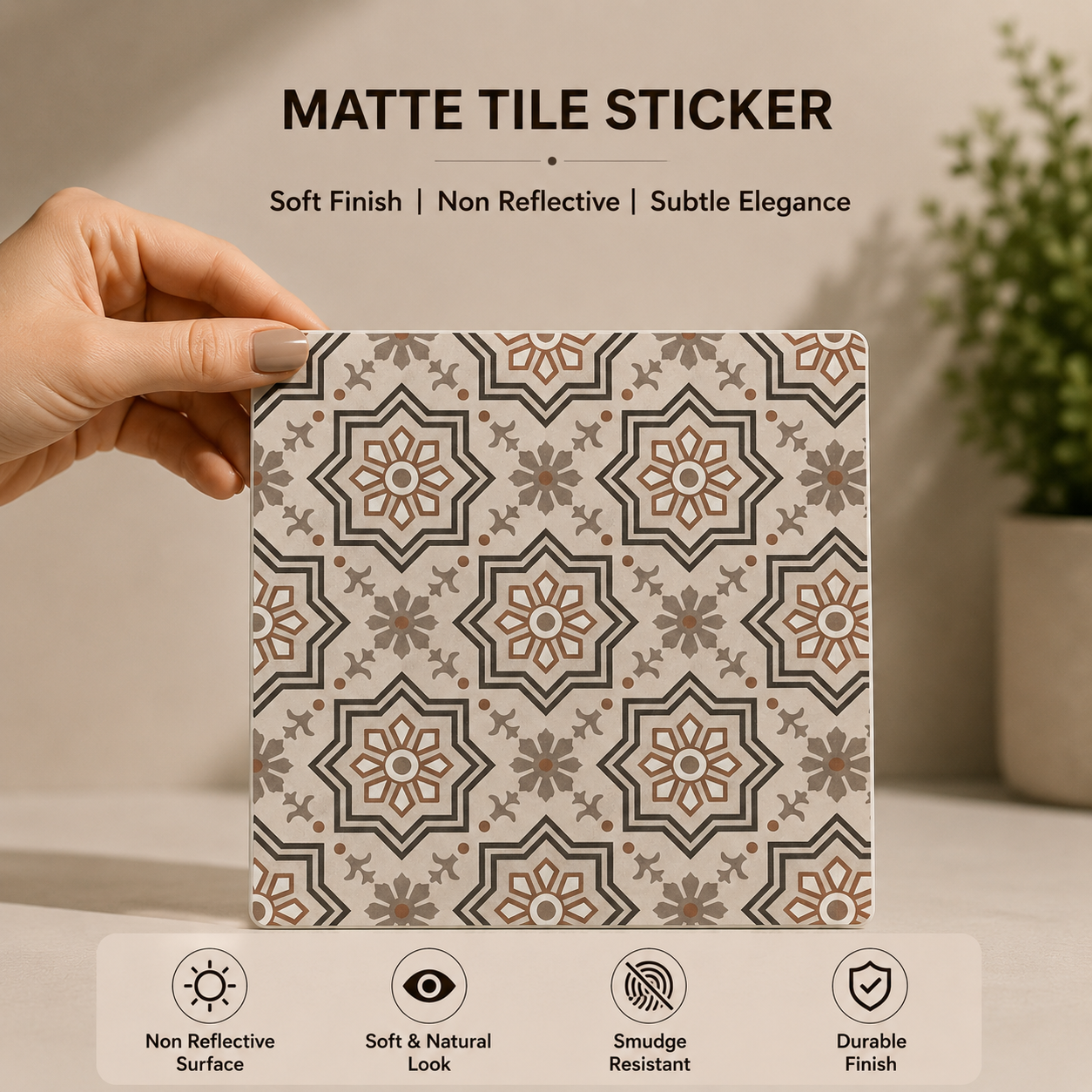 Vintage Terracotta Lattice Tile Sticker