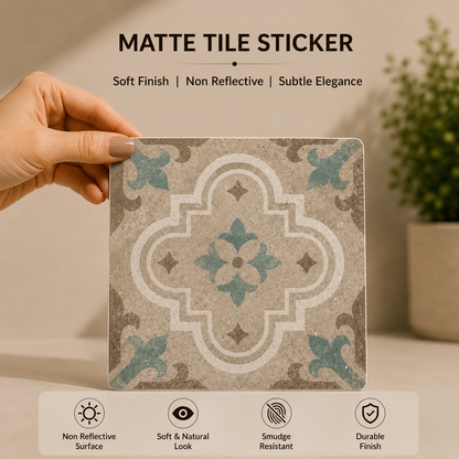 Vintage Sage Quatrefoil Tile Sticker