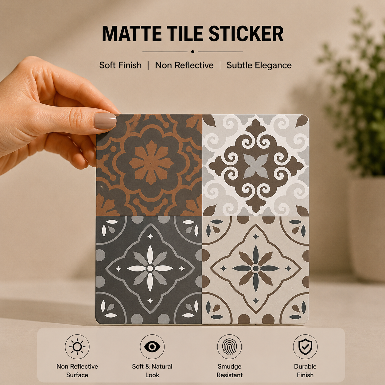 Vintage Floral & Ornamental Patchwork Tile Stickers