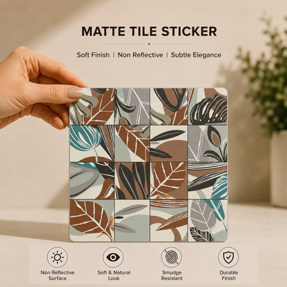 Contemporary Botanical Mosaic Tile Sticker