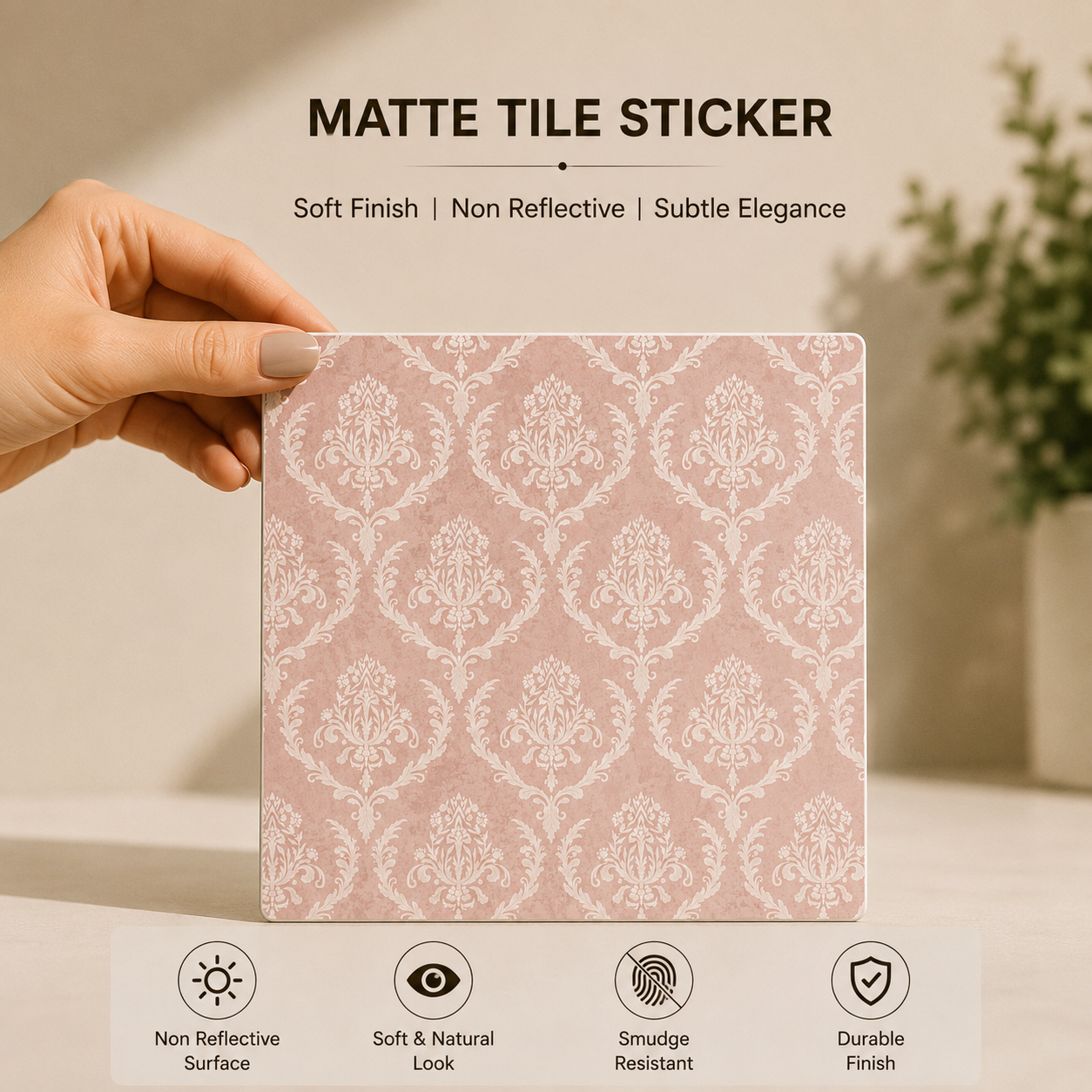 Royal Damask Pattern Tile Sticker
