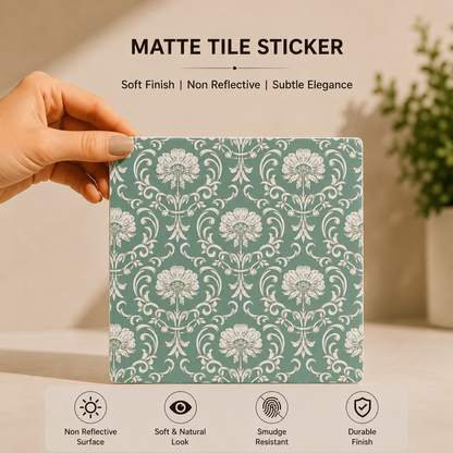 French Botanical Damask Tile Sticker