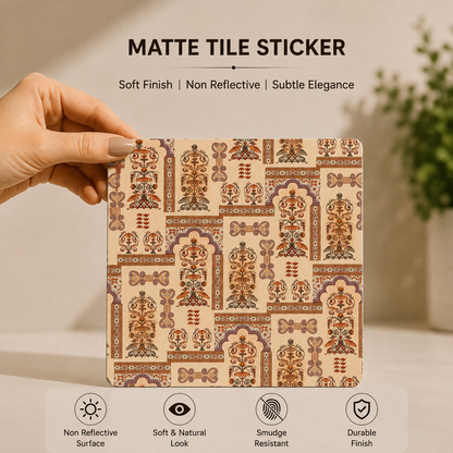 Traditional Mughal Floral Tile Sticker