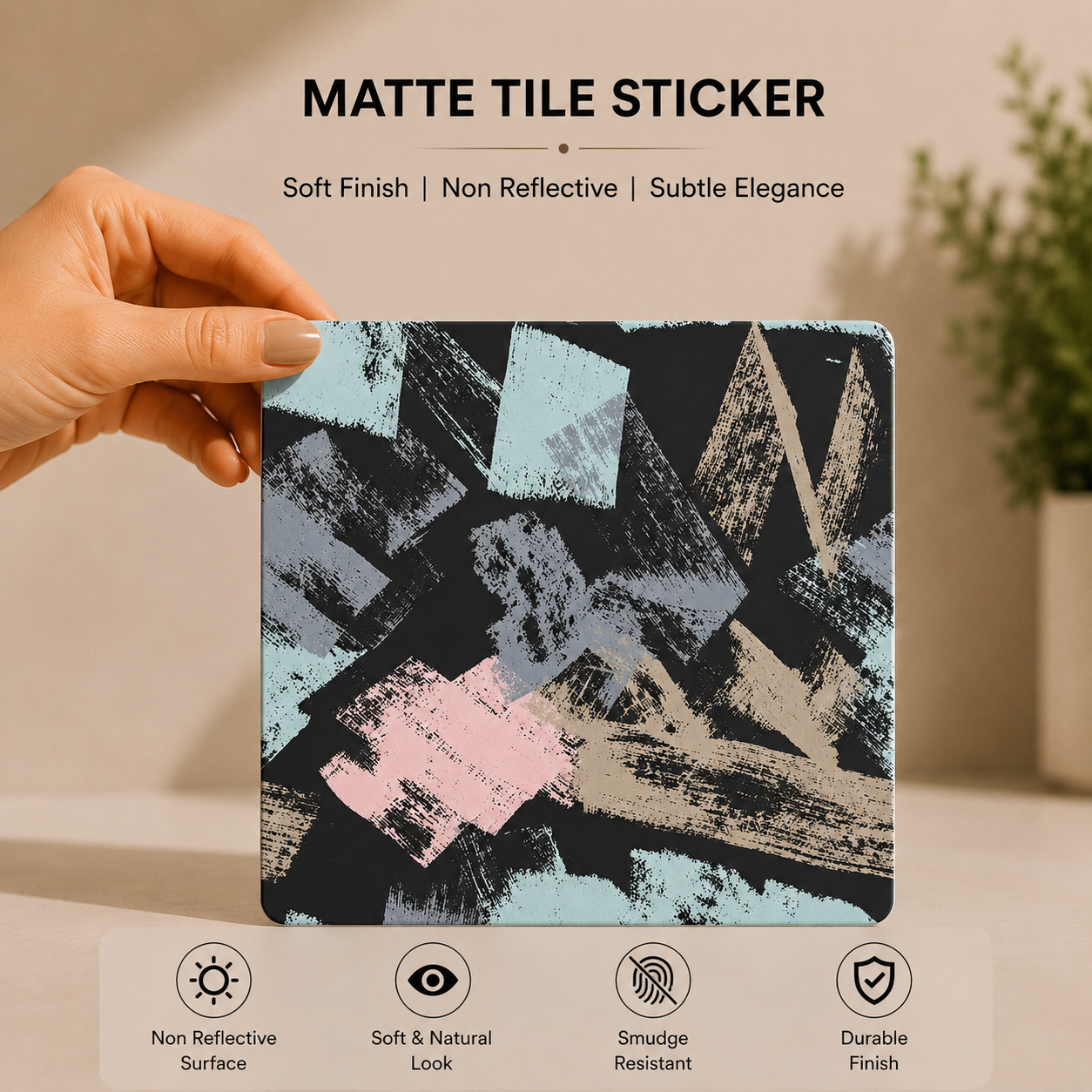 Scandinavian Abstract Art Tile Sticker
