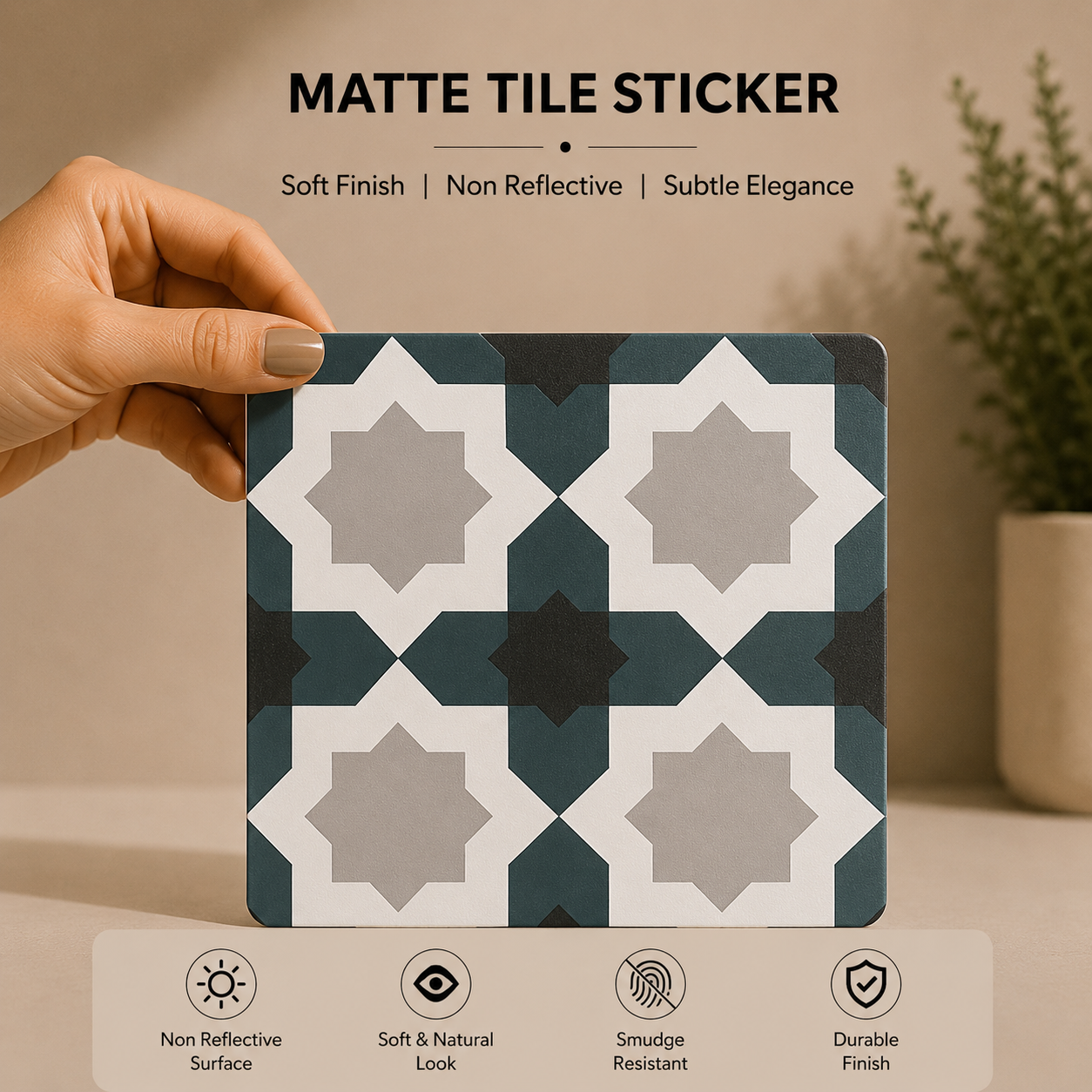 Architectural Star Pattern Tile Sticker
