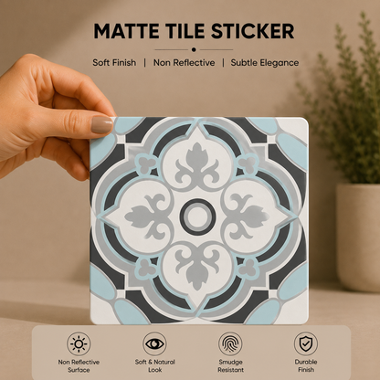 Elegant Botanical Medallion Tile Sticker