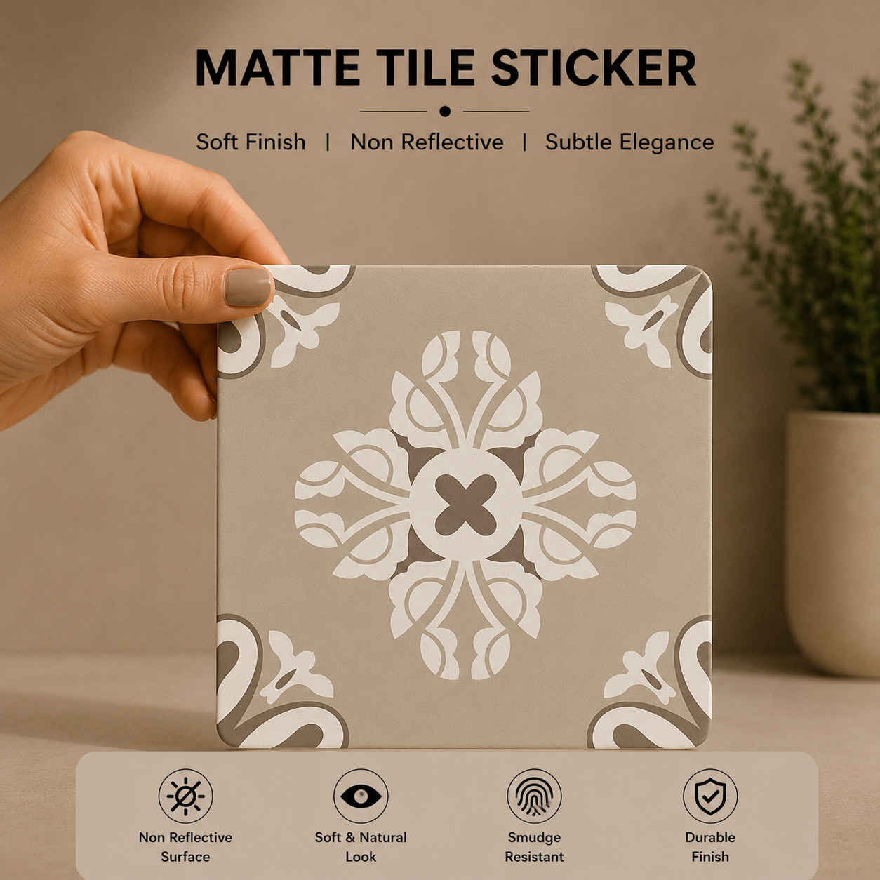 Heritage Floral Pattern Tile Sticker