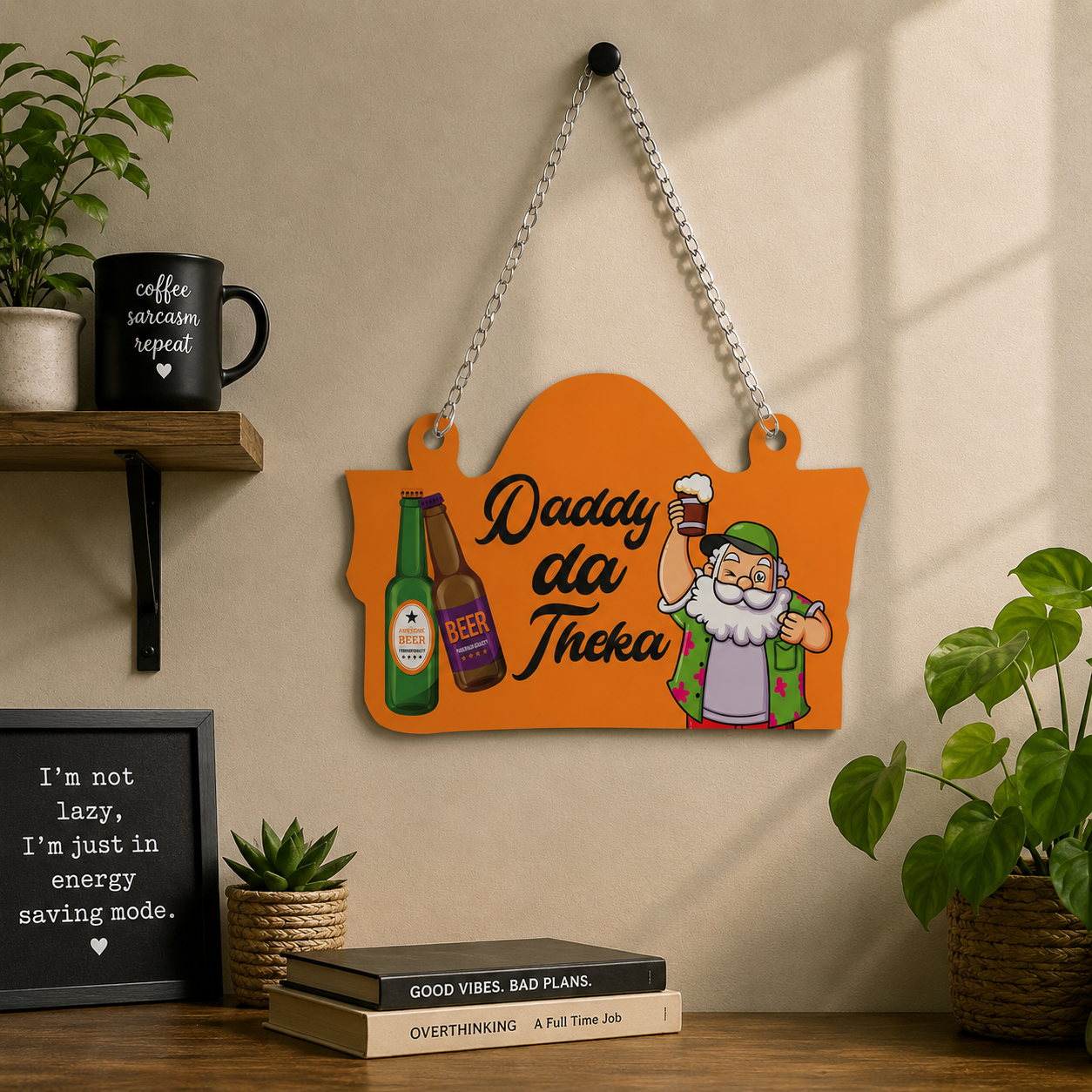 Daddy Da Theka Punjabi Quote Wall Hanging