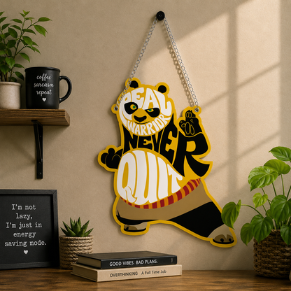 Fear The Warrior Panda Wall Hanging