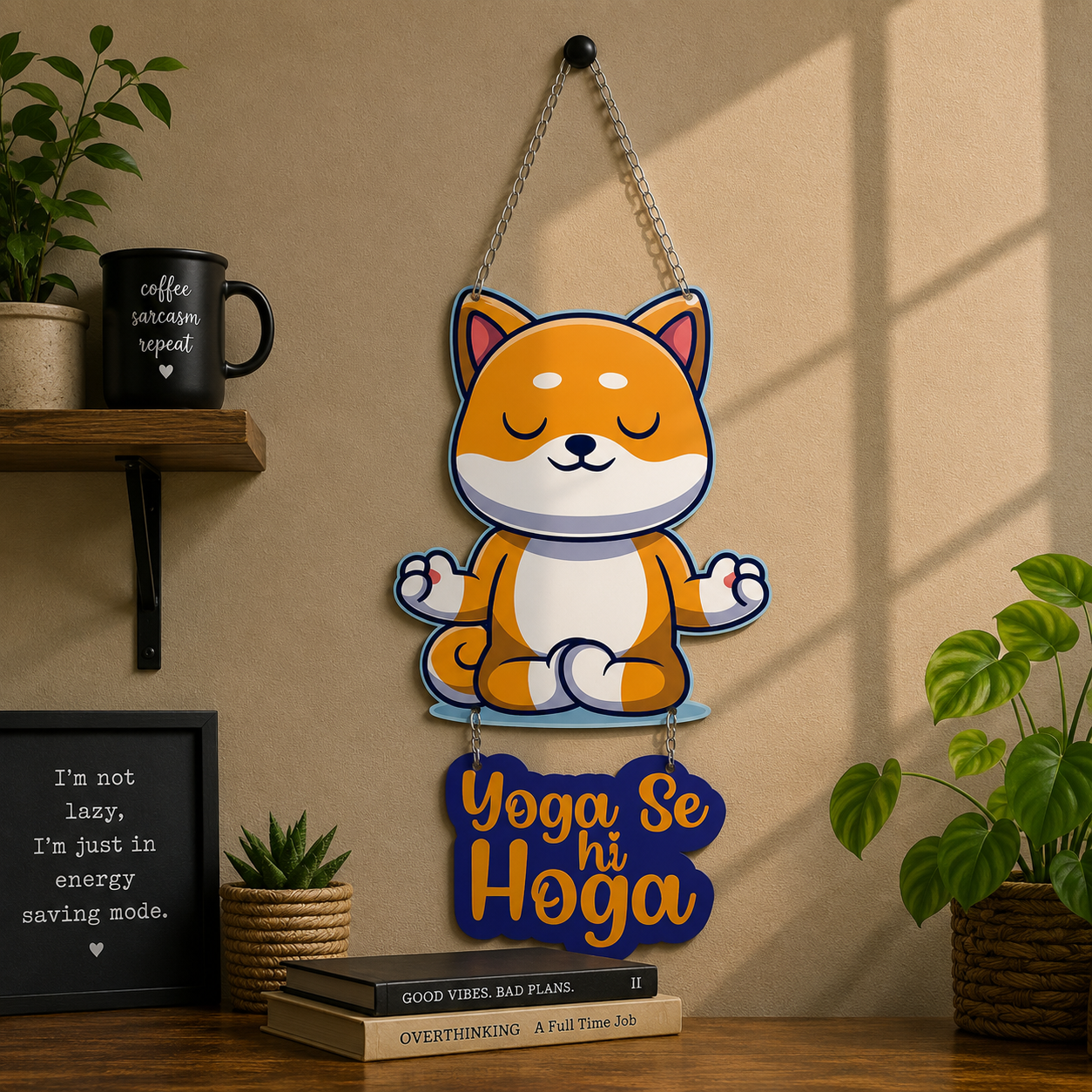 Yoga Se Hi Hoga Meditating Dog Wall Hanging