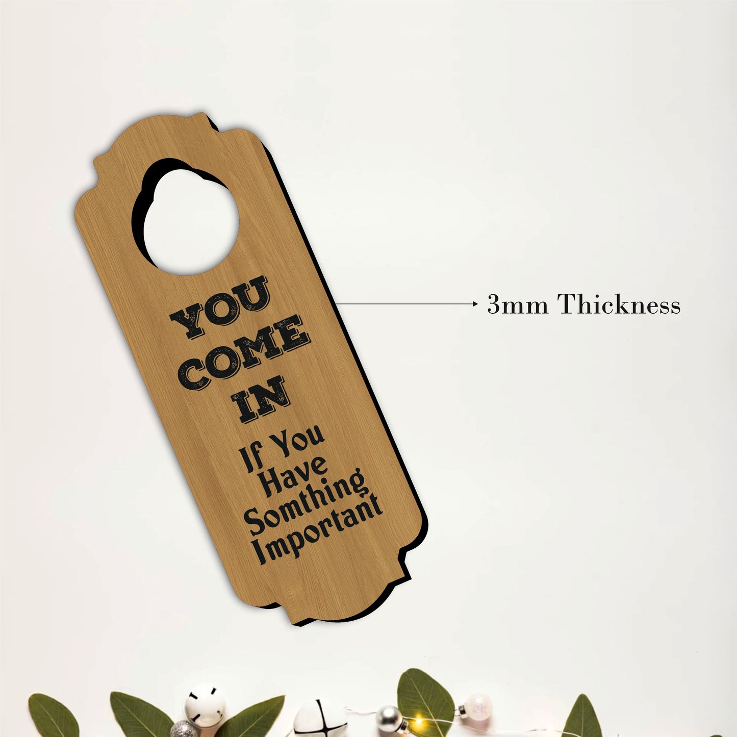 No Calls Text Only Wooden Door Hanger Sign Board