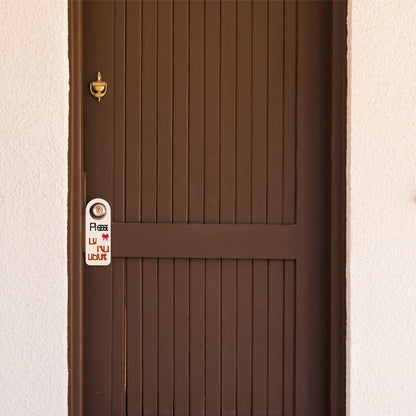 No Calls Text Only Wooden Door Hanger Sign Board