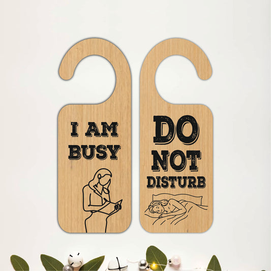 I Am Busy Wooden Door Hanger Sign Board