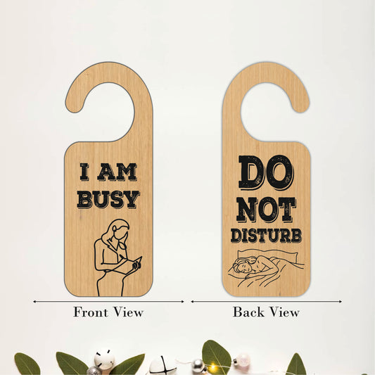 I Am Busy Wooden Door Hanger Sign Board