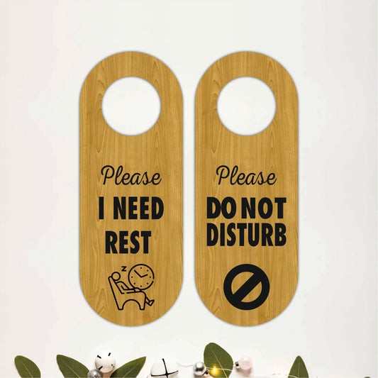 Please I Need Rest Wooden Door Hanger Sign Board