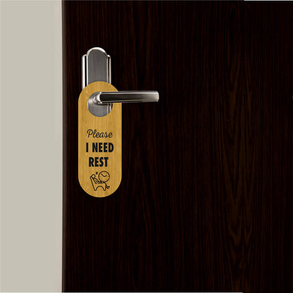Please I Need Rest Wooden Door Hanger Sign Board