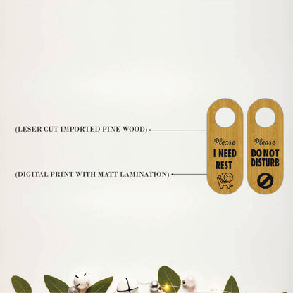 Please I Need Rest Wooden Door Hanger Sign Board