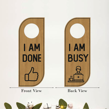 I Am Busy Wooden Door Hanger Sign Board