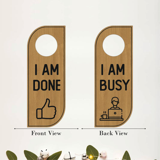 I Am Busy Wooden Door Hanger Sign Board