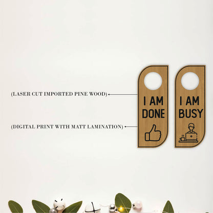 I Am Busy Wooden Door Hanger Sign Board