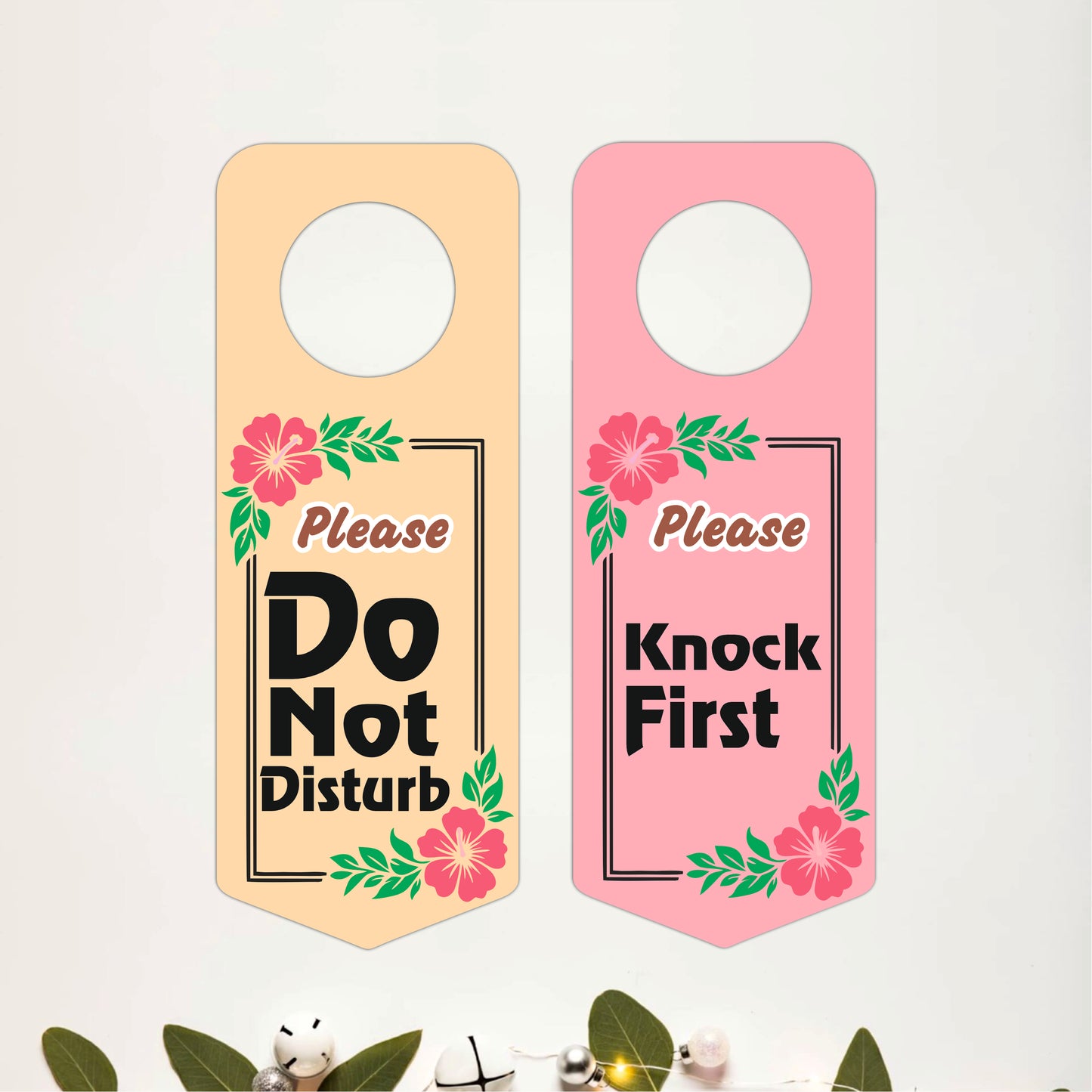 Floral Please Do Not Disturb Door Hanger Sign Board