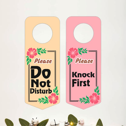 Floral Please Do Not Disturb Door Hanger Sign Board