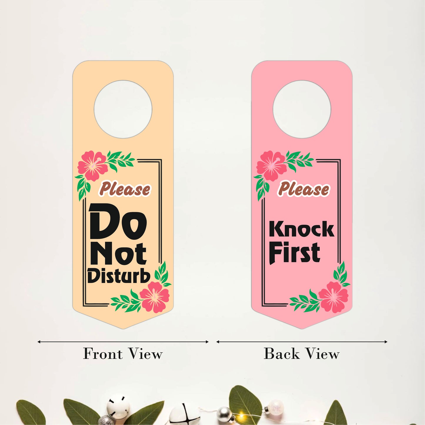 Floral Please Do Not Disturb Door Hanger Sign Board