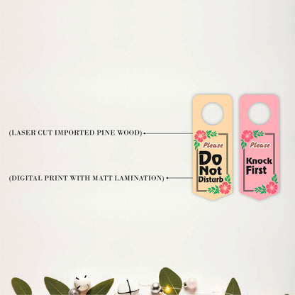 Floral Please Do Not Disturb Door Hanger Sign Board