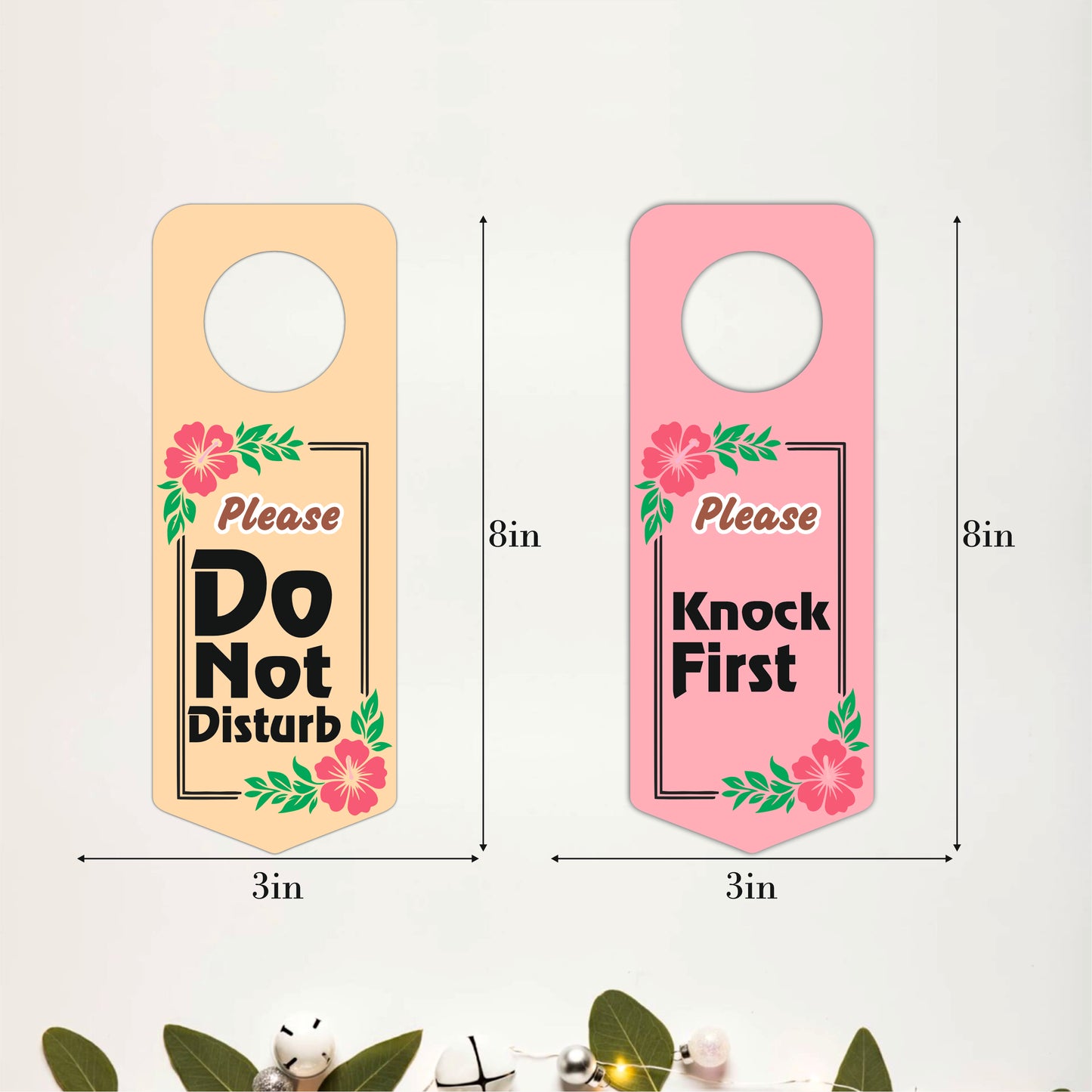Floral Please Do Not Disturb Door Hanger Sign Board