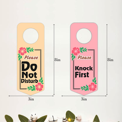 Floral Please Do Not Disturb Door Hanger Sign Board