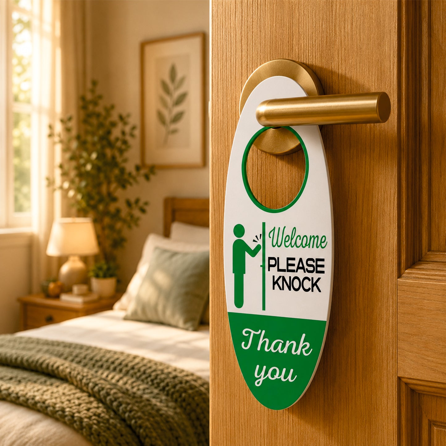 Please Do Not Disturb Thank You Wooden Door Hanger Sign Board