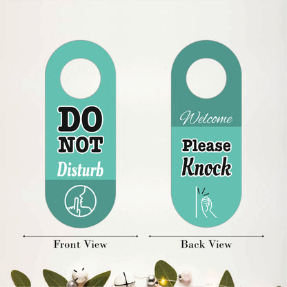 Welcome Please Knock Wooden Door Hanger Sign Board