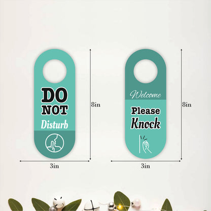 Welcome Please Knock Wooden Door Hanger Sign Board
