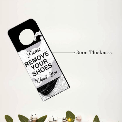 Please Remove Your Shoes Wooden Door Hanger Sign Board