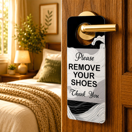 Please Remove Your Shoes Wooden Door Hanger Sign Board