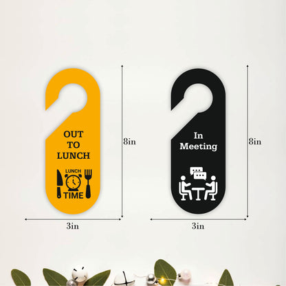 Out To Lunch Wooden Door Hanger Sign Board