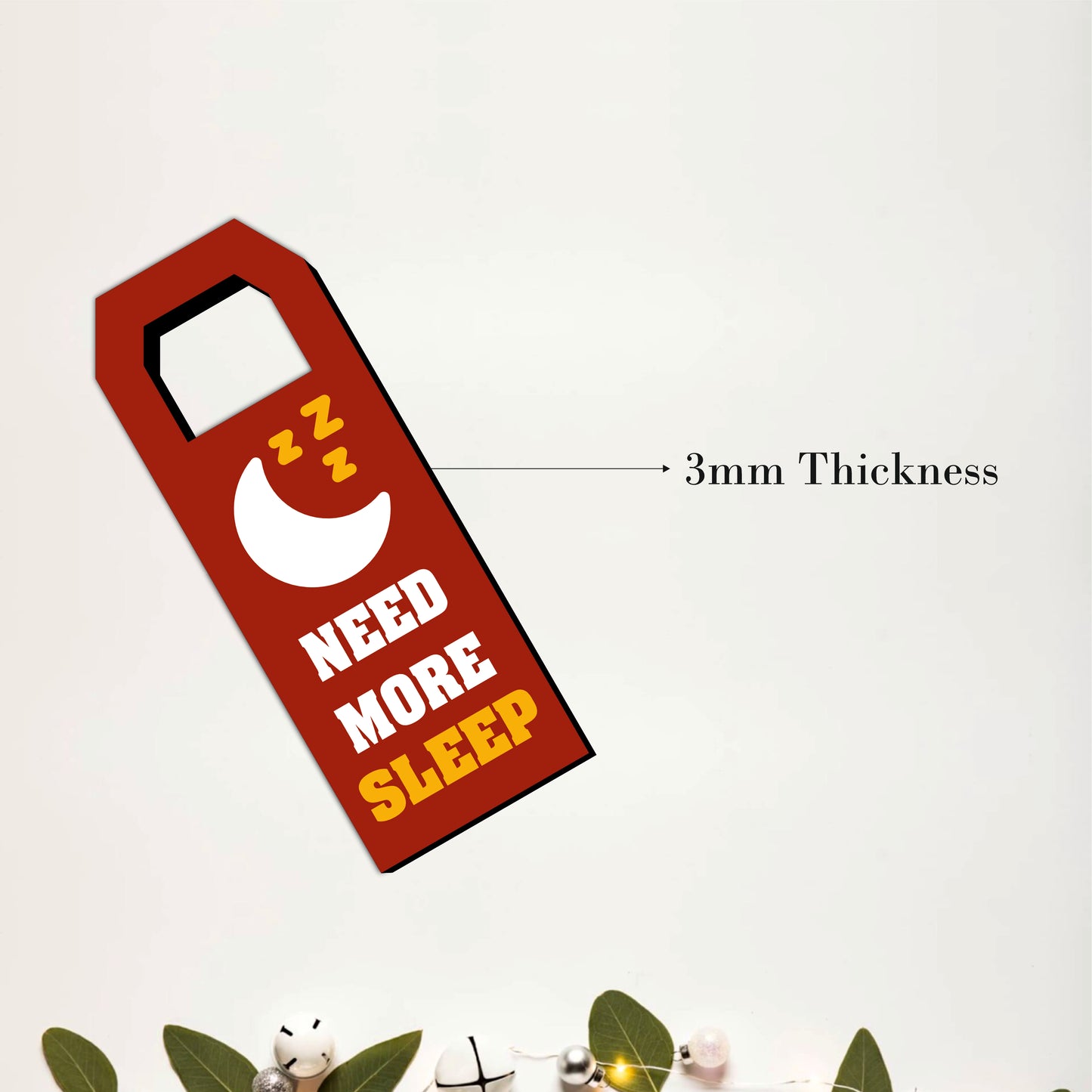 On Music Off World Wooden Door Hanger Sign Board