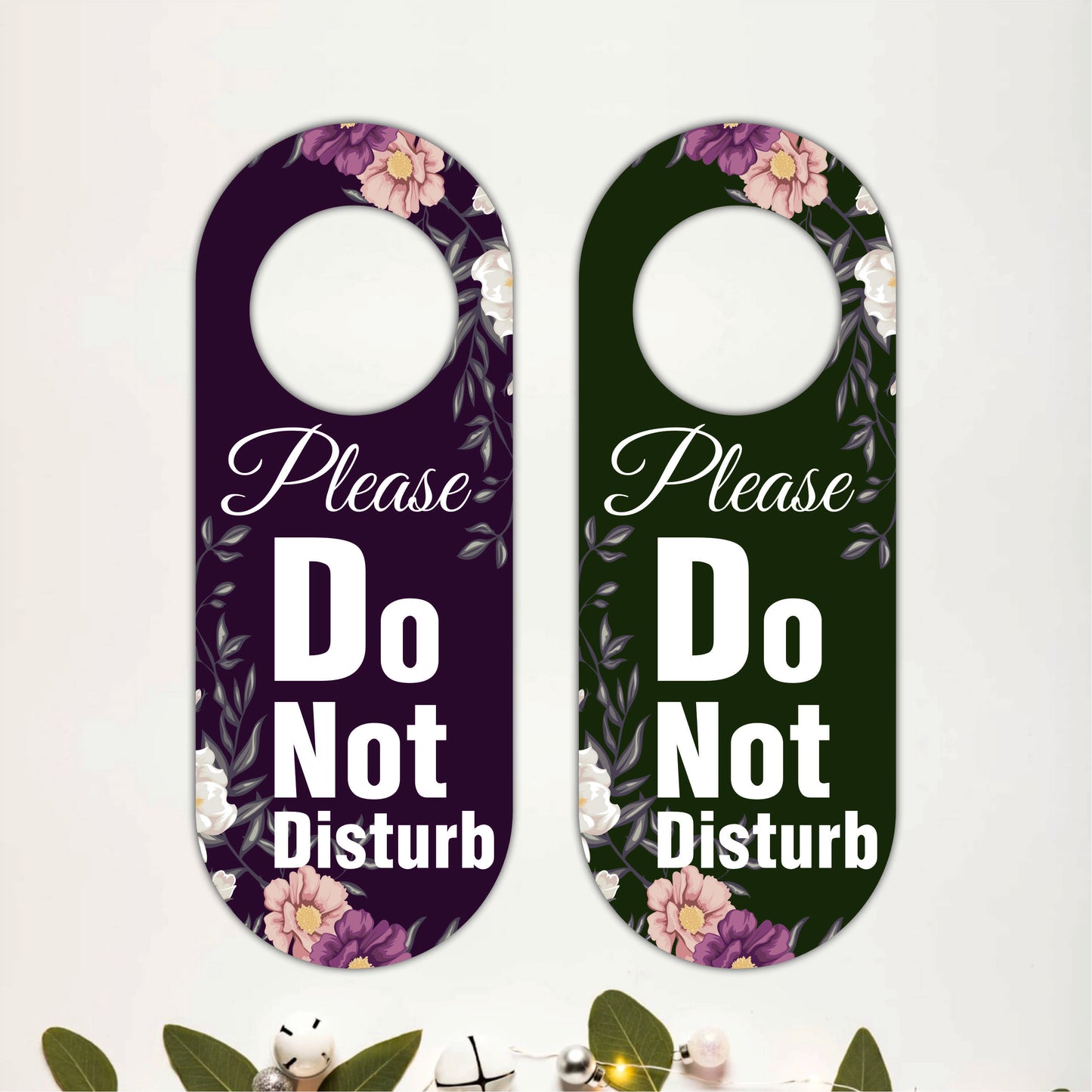 Floral Please Do Not Disturb Door Hanger Sign Board