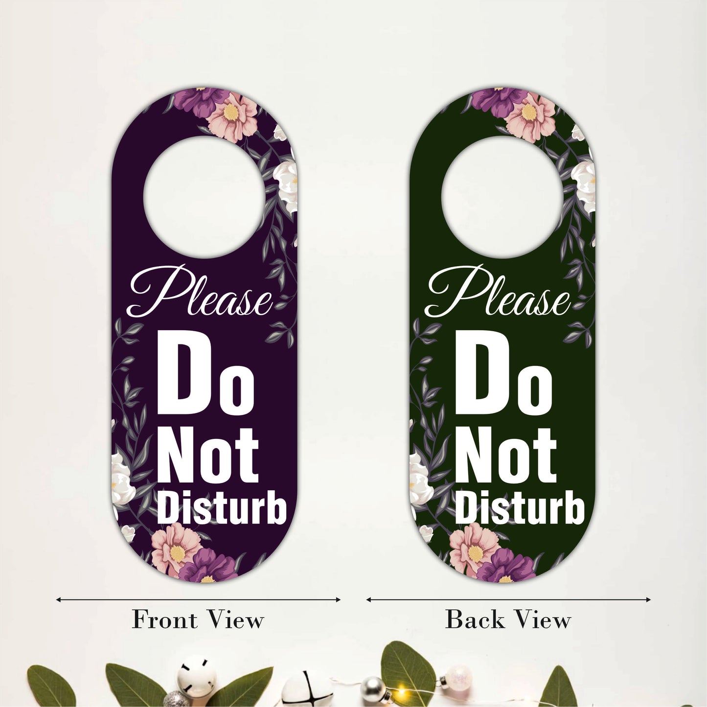 Floral Please Do Not Disturb Door Hanger Sign Board